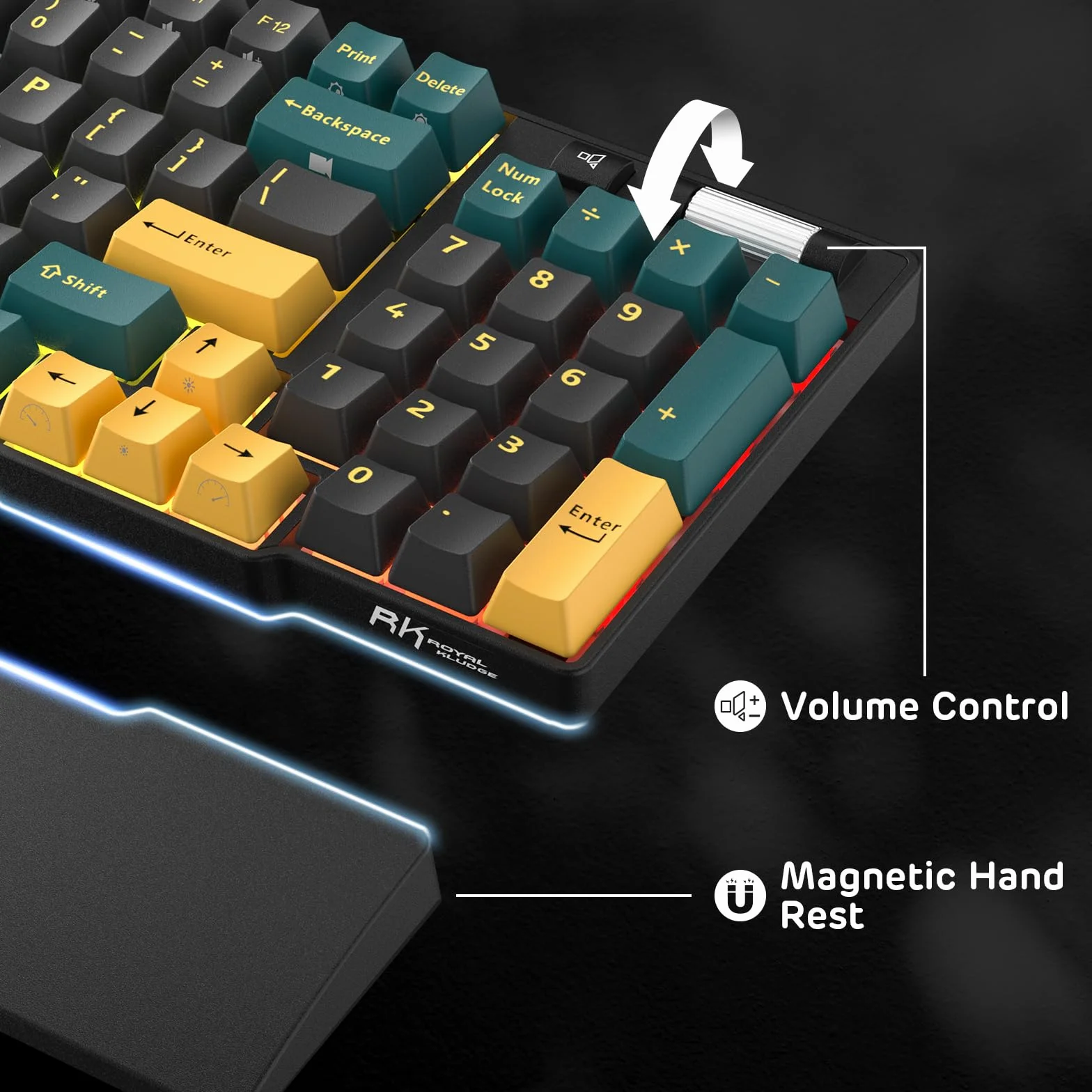 RK ROYAL KLUDGE RK96 RGB Limited Ed, 90% 96 klawiszy bezprzewodowa tri-Mode BT5.0/2.4G/USB-C Hot-Swap klawiatura mechaniczna z podpórką pod nadgarstek, obsługa oprogramowania, przełącznik dotykowy