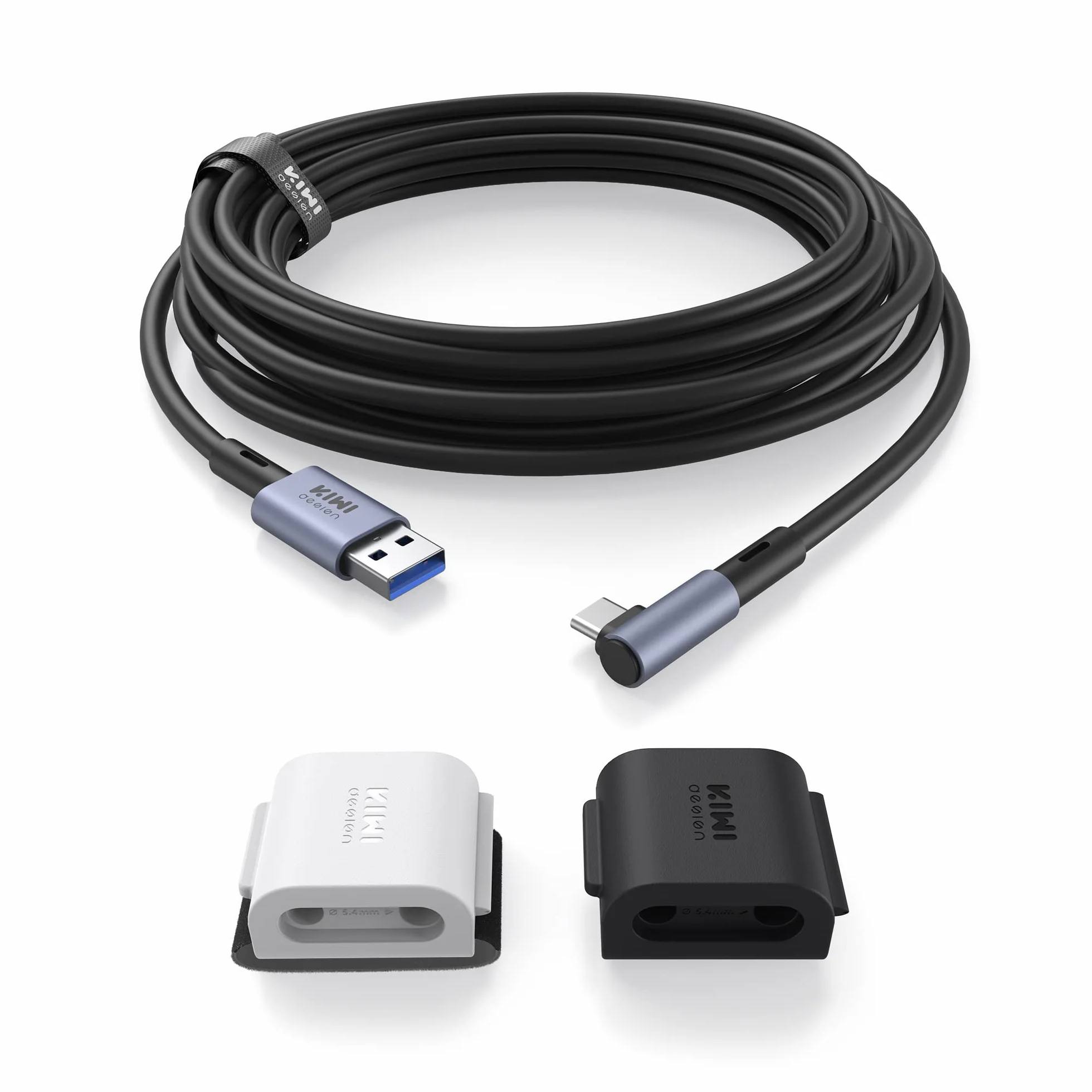 KIWI design Kabel łączący 5 metrów kompatybilny z akcesoriami Quest 3/2, z klipsem na kabel