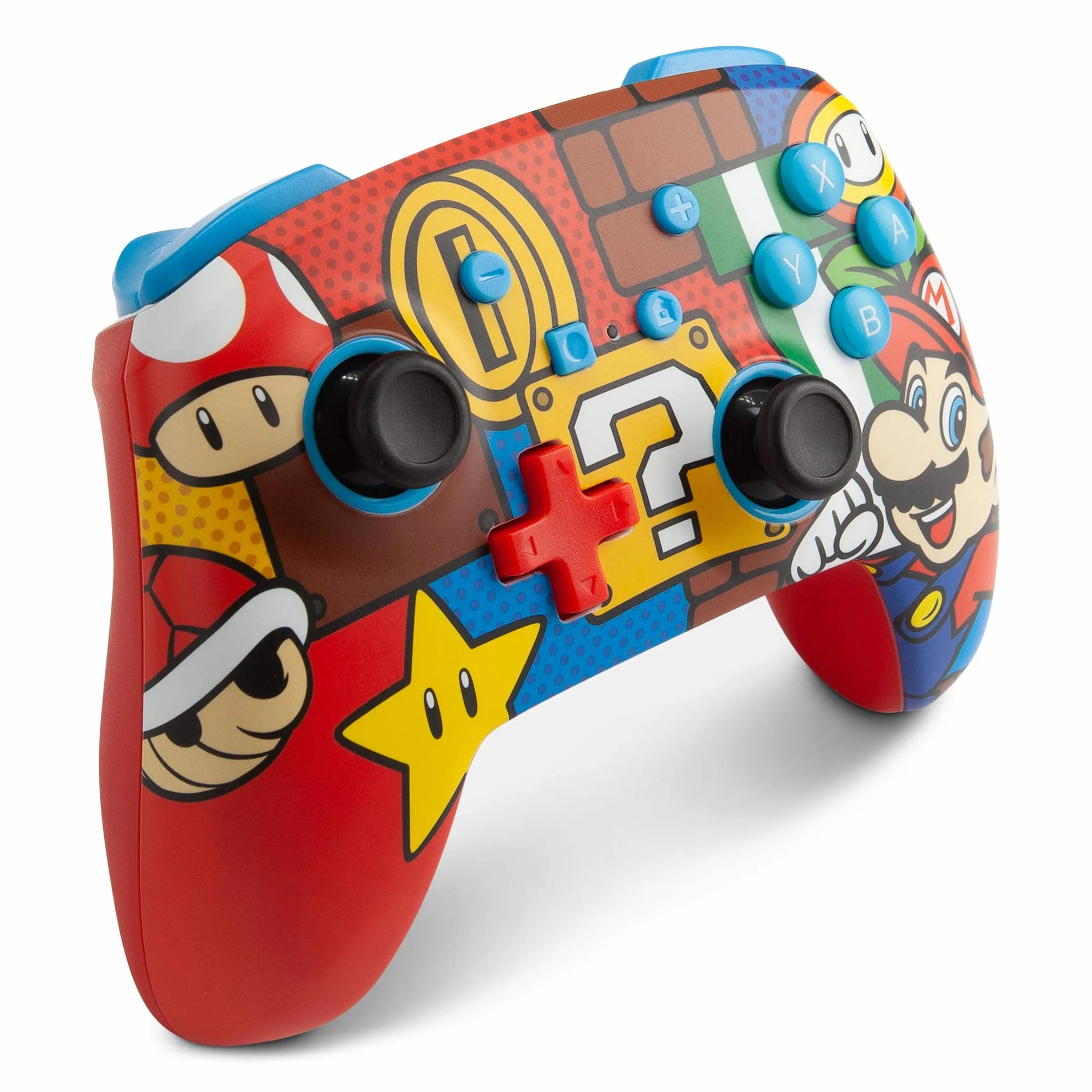 Ulepszony kontroler bezprzewodowy PowerA do konsoli Nintendo Switch – Mario Pop, Nintendo Switch Lite, gamepad, kontroler gier, kontroler Bluetooth, ekskluzywny Amazon