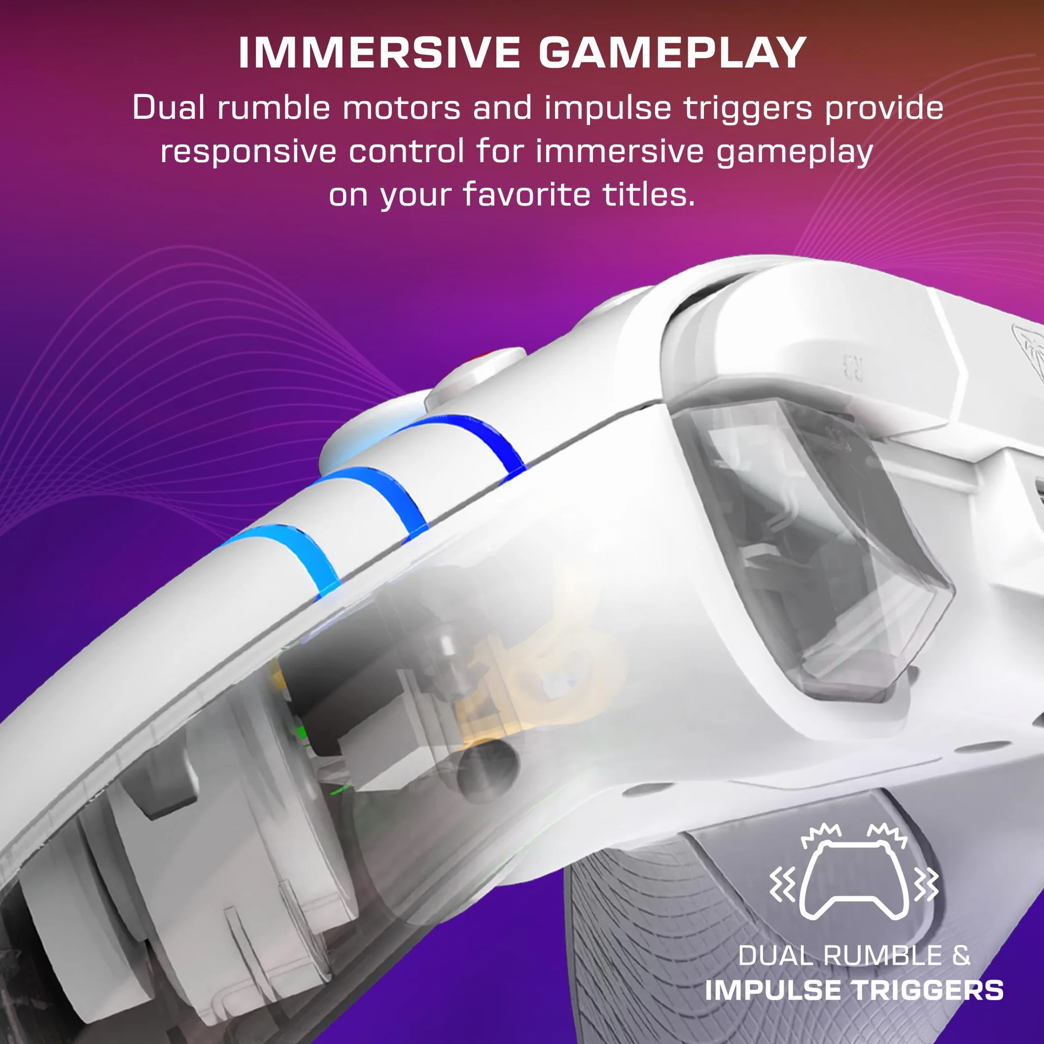 Turtle Beach Afterglow Wave, biały, przewodowy kontroler do gier RGB – licencjonowany dla Xbox Series X lub S, Xbox One i Windows