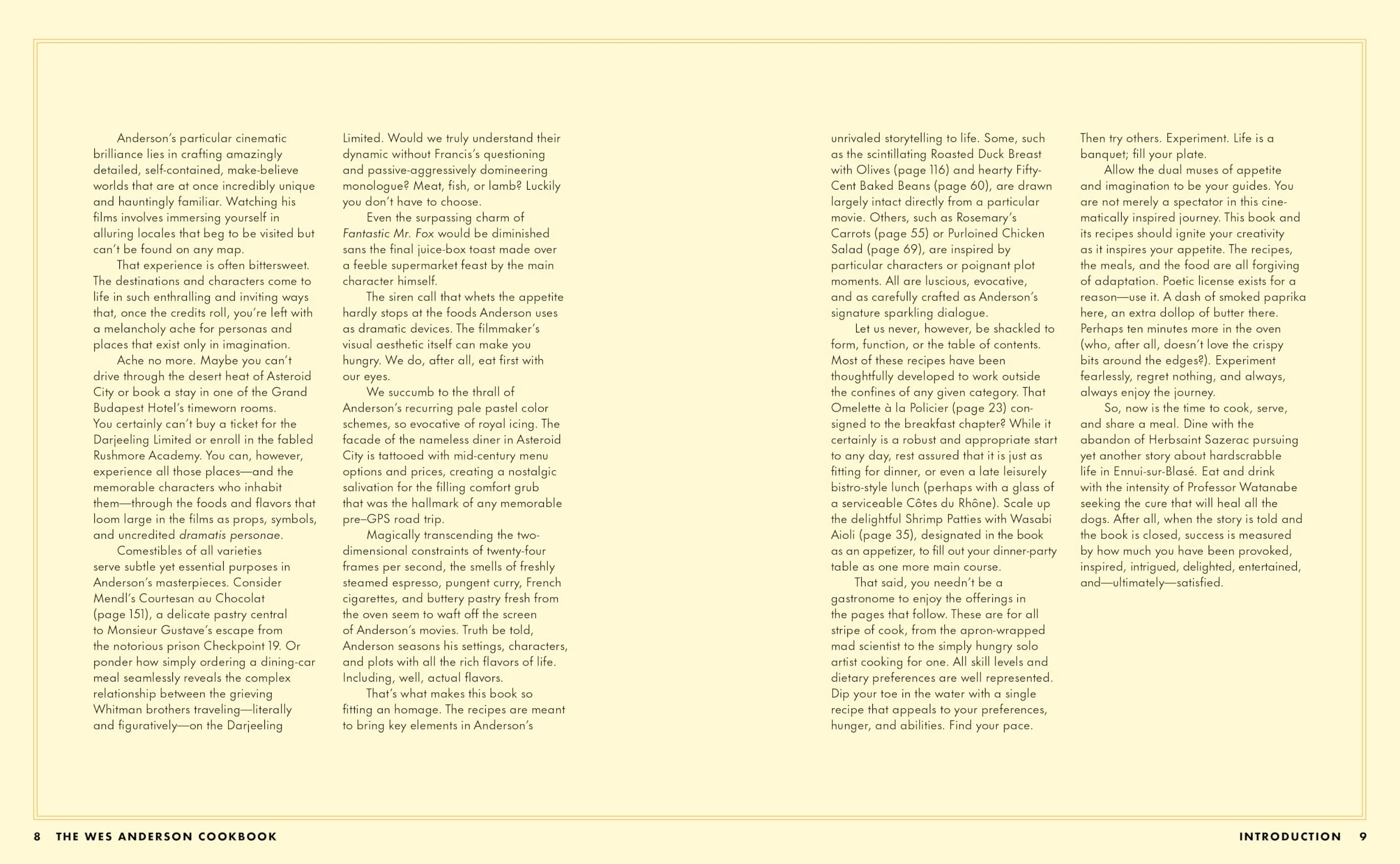 The Wes Anderson Cookbook: Whimsical Recipes Inspired by the Director and His Films