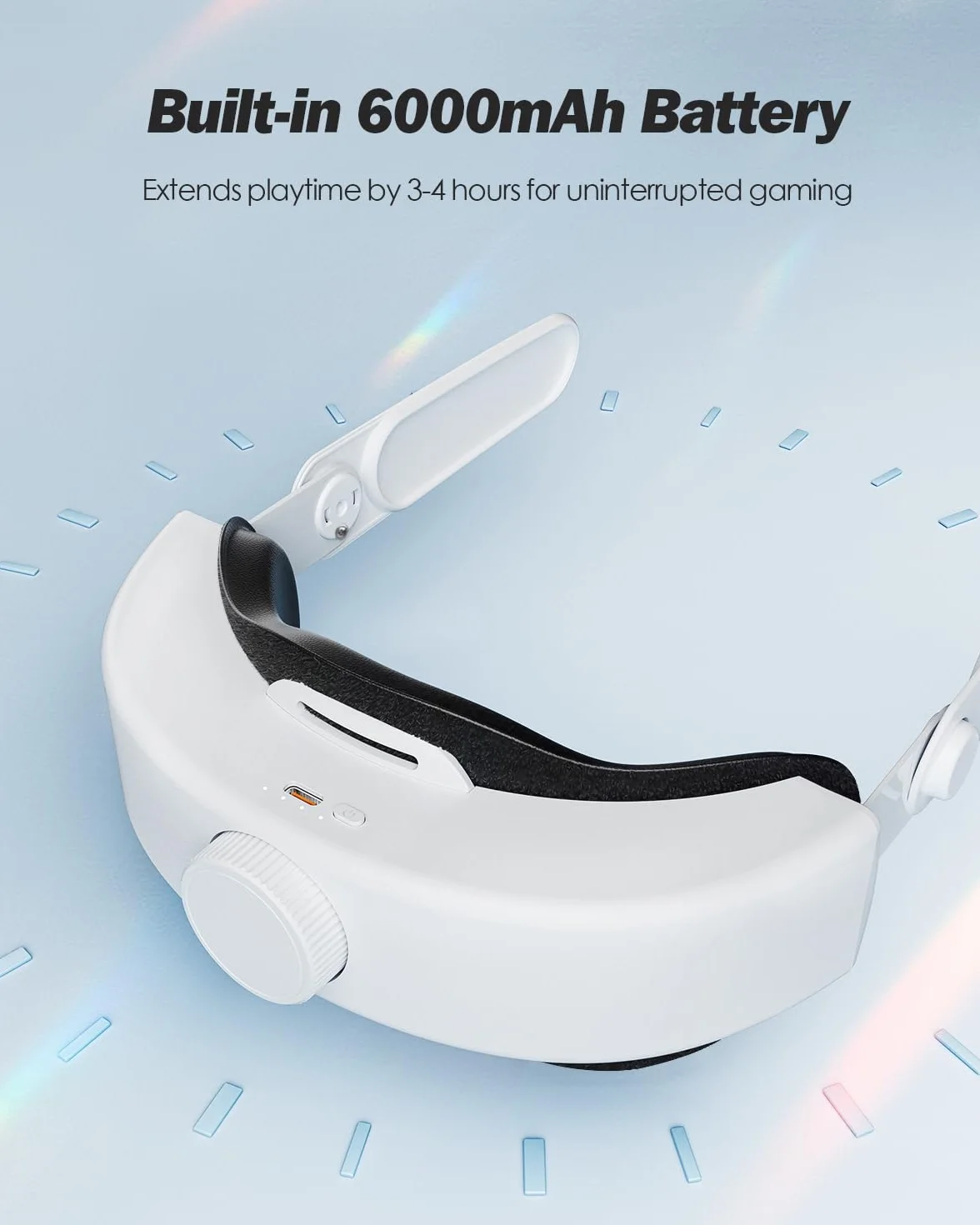 SUPERUS Pasek na głowę baterii dla Quest 2 ze słuchawkami, regulowany pasek elitarny, akcesoria zastępcze dla Meta/Oculus Quest 2, wydłuża czas odtwarzania i zmniejsz nacisk na głowę
