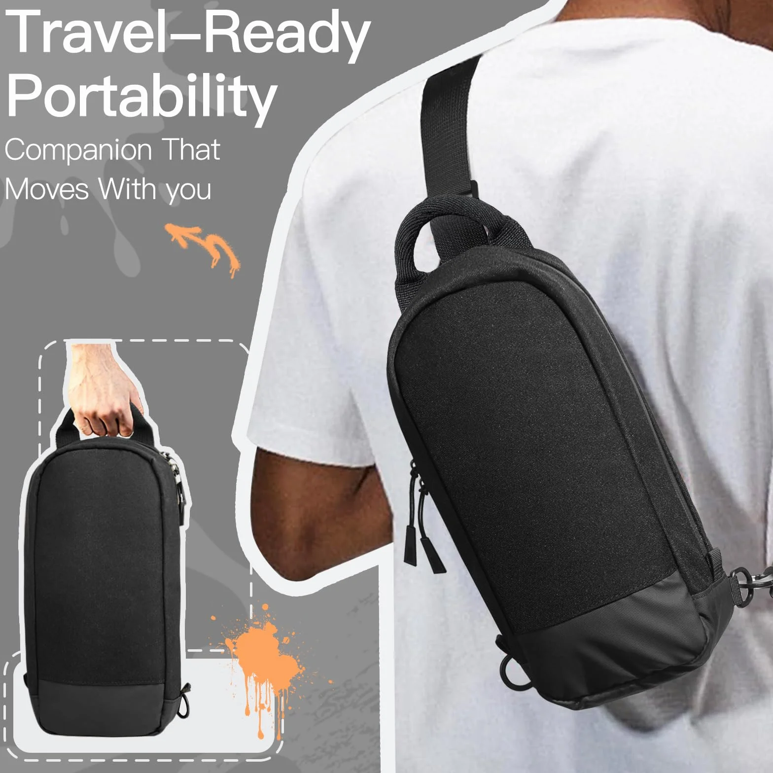 JETech Torba Typu Sling Crossbody do Nintendo Switch 2/Switch OLED/Switch Konsoli, Torba na Ramię z 8 Przegródkami na Karty do Gier, Duża Pojemność na Akcesoria i Ładowarkę, Czarny