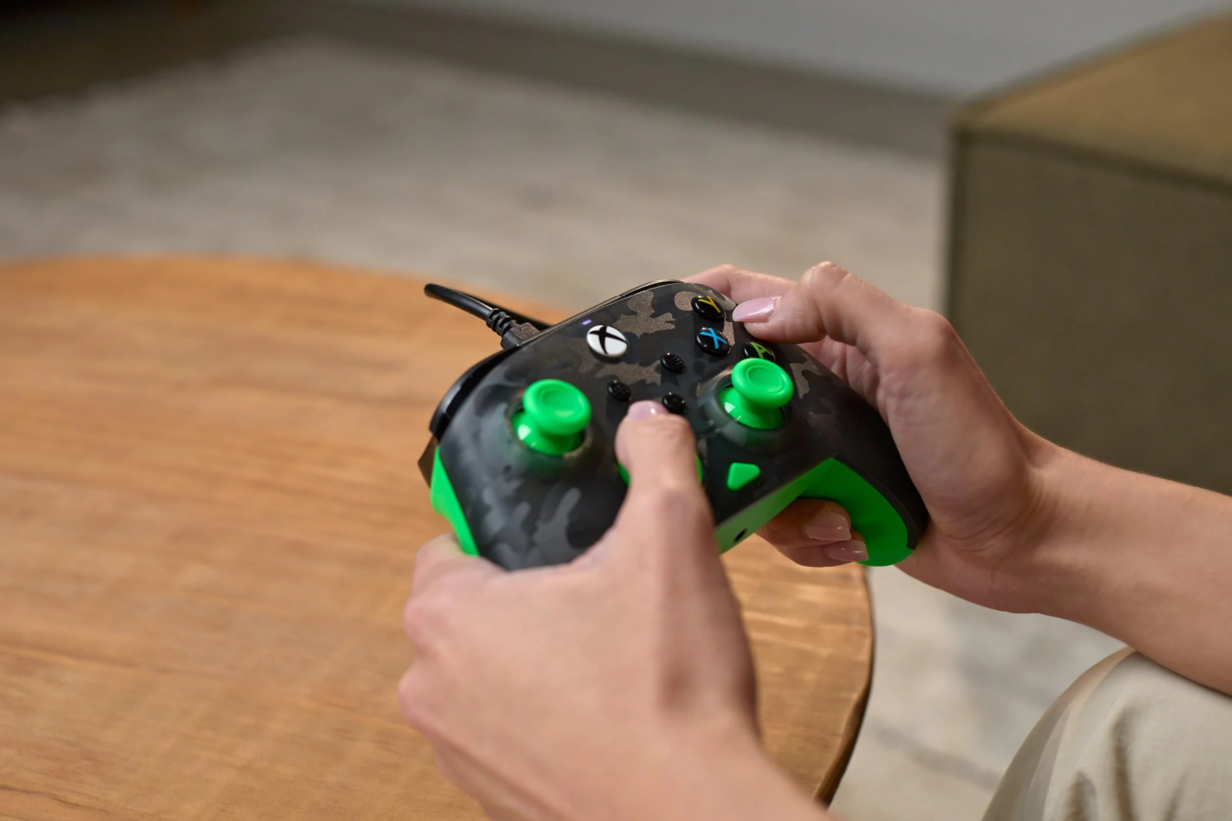 Turtle Beach Rematch Core Ghost Black Camo/Green Wired Gaming Controller – Licencjonowany dla Xbox Series X i S, Xbox One i Windows PC