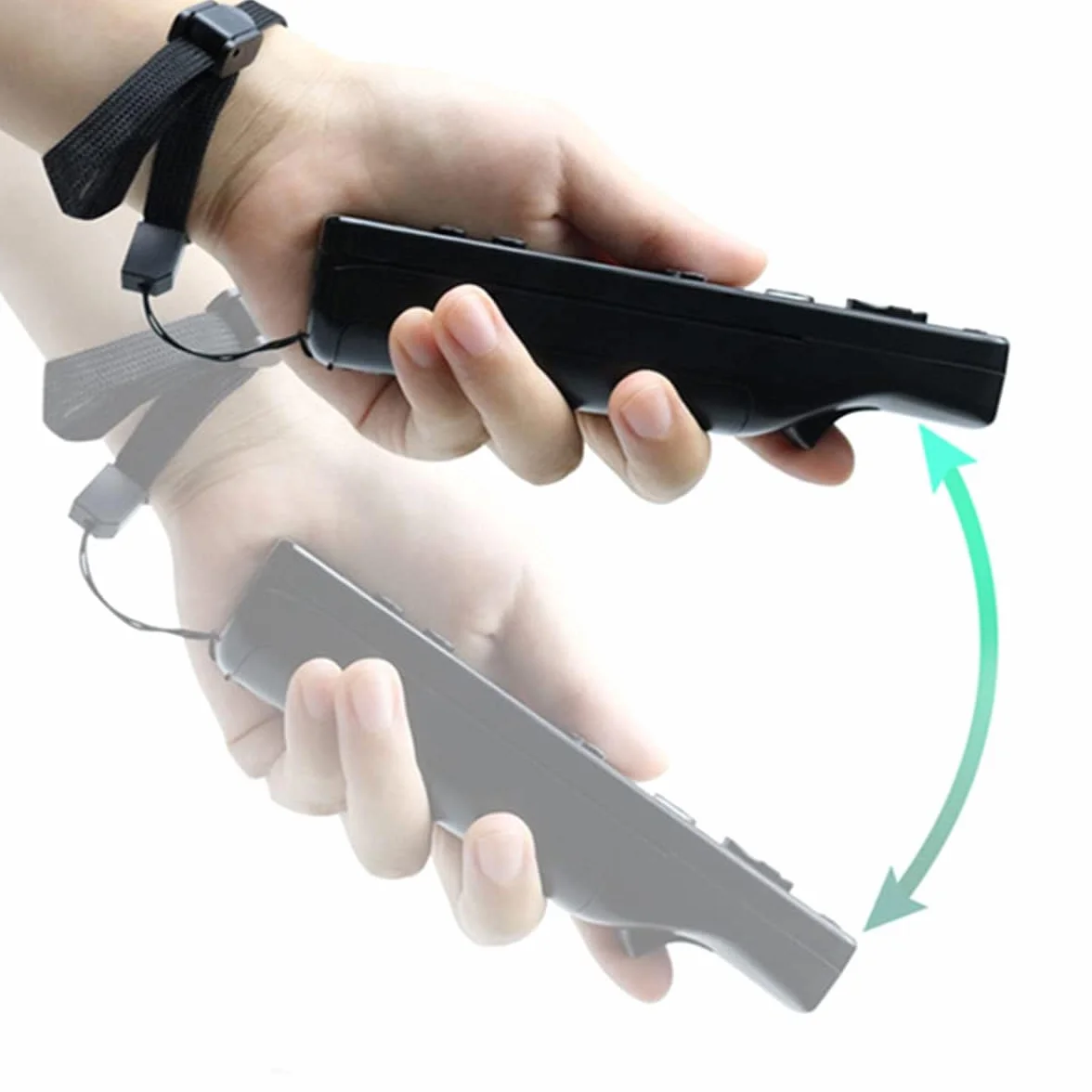 TechKen zestaw 2 sztuki kontrolerów Wii lewostronnych z Motion Plus, pilot Wii Remote Motion Plus z silikonową osłoną i opaską na rękę