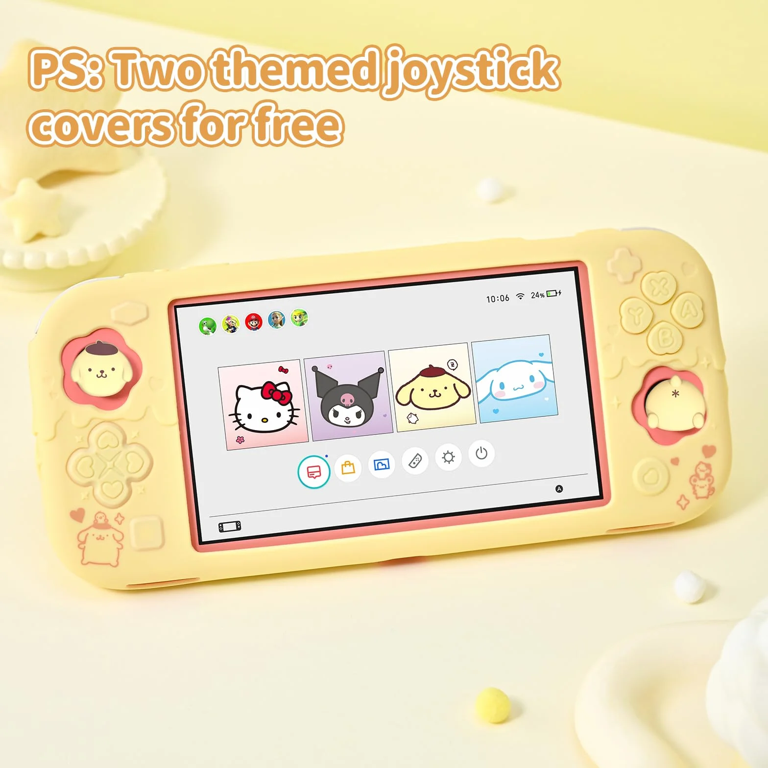 Kuitmor Etui Ochronne na Switch Lite, Urocza Okładka na Switch, Ochrona Przed Zarysowaniami, Miękka Silikonowa Osłona na Switch Lite 2019 z 2 Pokrywkami na Gałki -