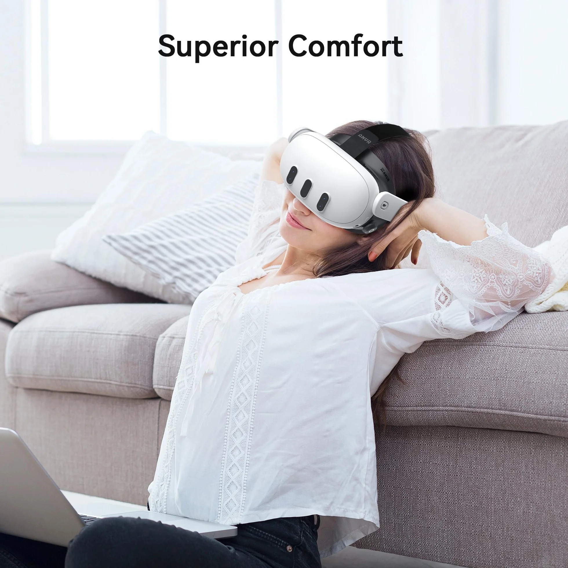 AMVR FC3 Ulepszona nakładka na twarz Interfejs twarzy Kompatybilny z akcesoriami Meta/Oculus Quest 3, z regulowanym pokrętłem, NIE kompatybilny z Meta Quest 3S