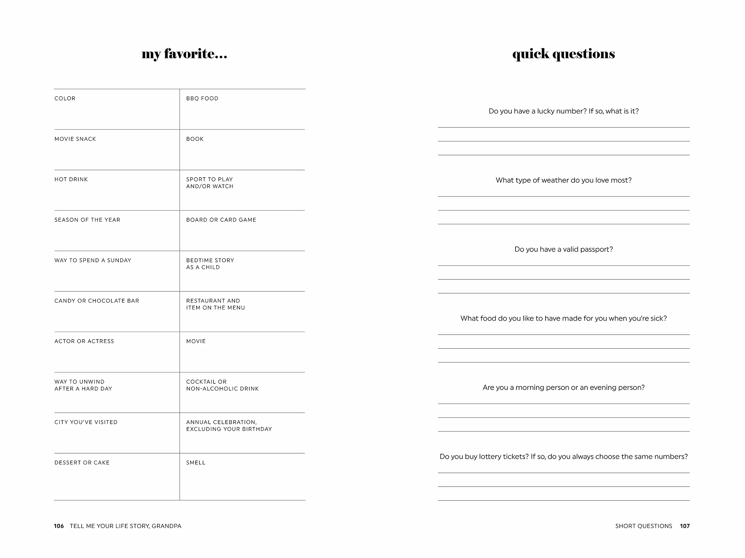Tell Me Your Life Story, Grandad: A Grandfather’s Guided Journal and Memory Keepsake Book