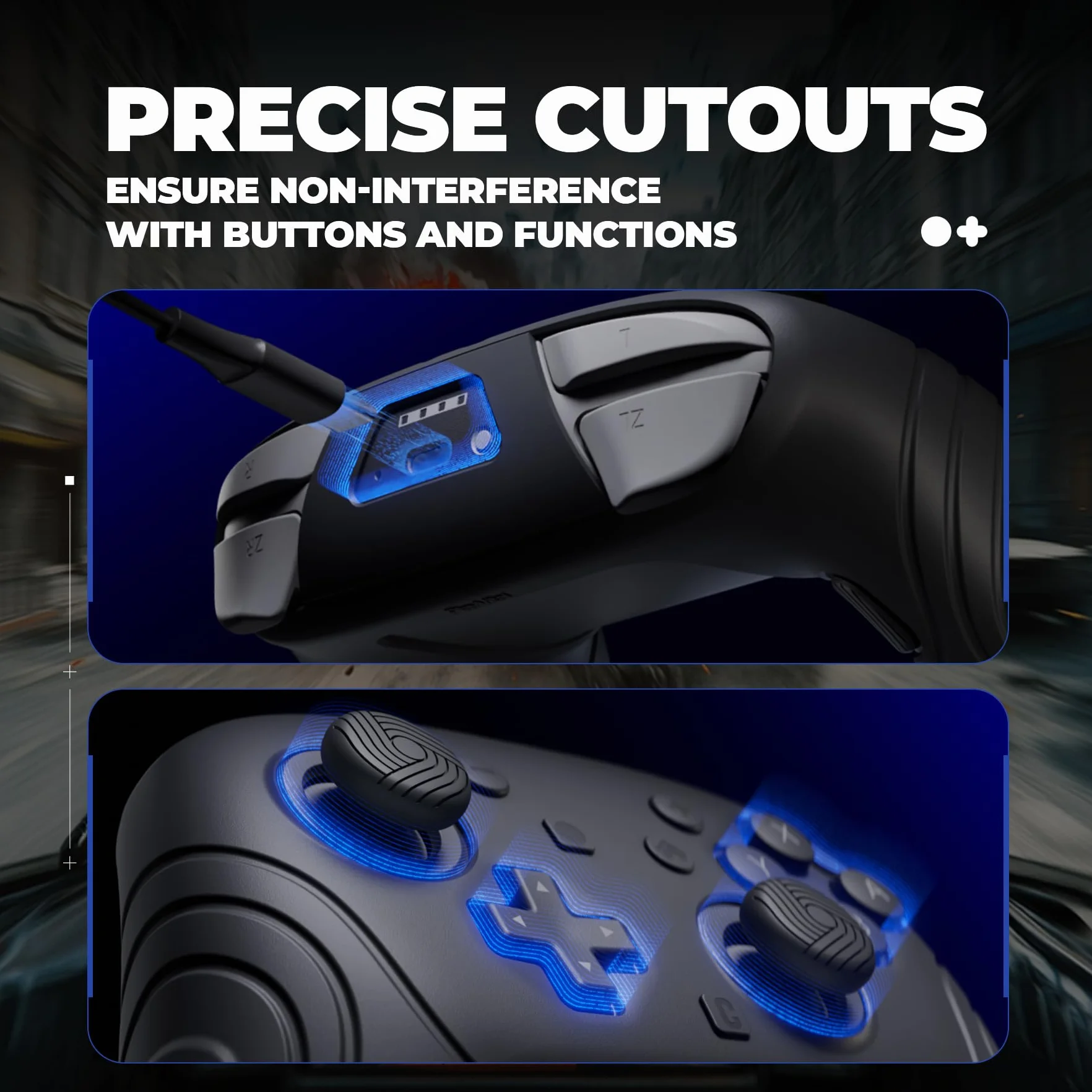 PlayVital Osłona na Kontroler do Switch 2 Pro z Osłonami na Tylne Przyciski & Nakładkami Joystick & Naklejkami,Silikonowe Etui Ochronne do Switch 2 Pro, Antywstrząsowy Grip-Czarny