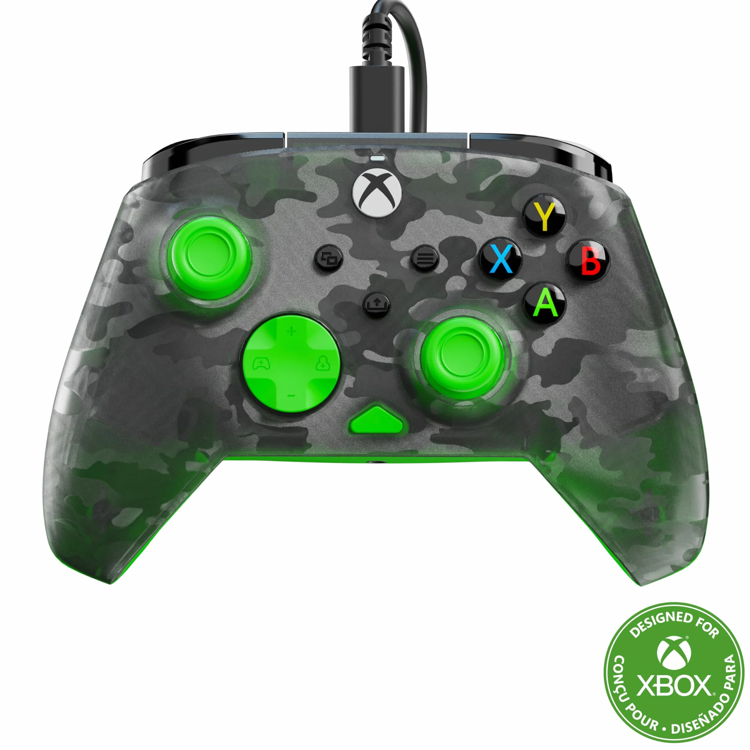 Turtle Beach Rematch Core Ghost Black Camo/Green Wired Gaming Controller – Licencjonowany dla Xbox Series X i S, Xbox One i Windows PC