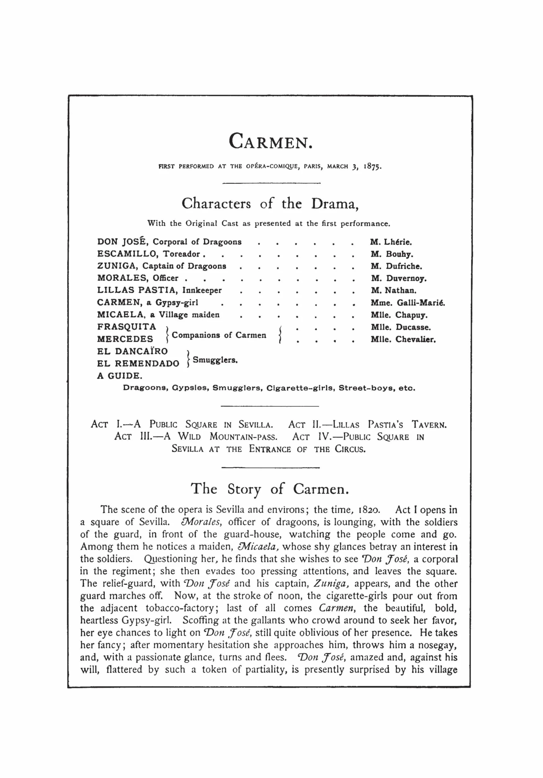Georges bizet : carmen - reduction pour voix et piano: Opera in Four Acts
