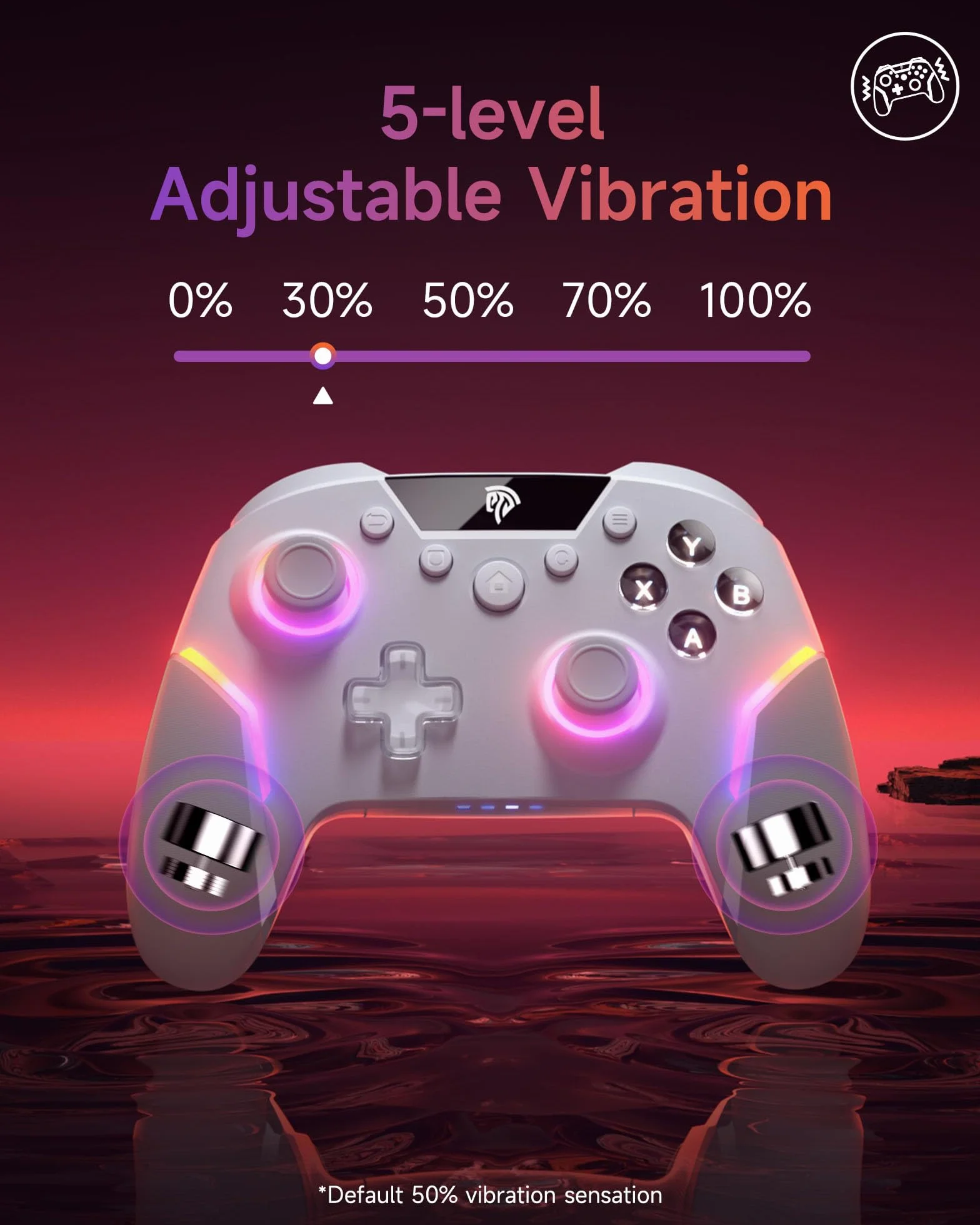 EasySMX X20 Bezprzewodowy Kontroler PC z RGB/Hall Joystick i Triggerem, Kontroler Switch Bluetooth z Akumulatorem 1000mAh, Kontroler do Telefonu dla PC/Switch/Urządzeń Android/iOS/Steam