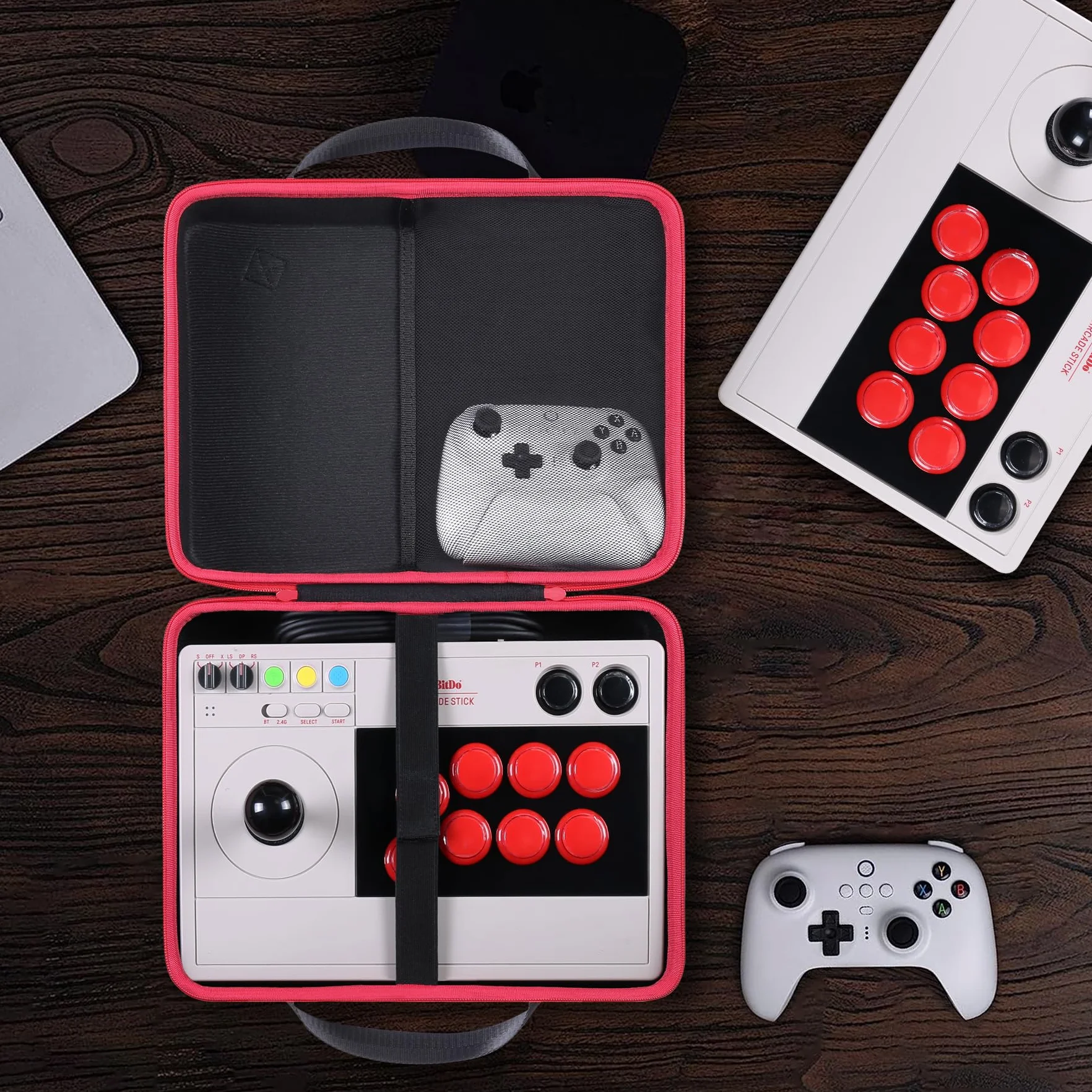 co2CREA Twardy przenośny pokrowiec podróżny do 8Bitdo Arcade Stick do Nintendo Switch i Windows 10, Xbox Series i PC, tylko torba, czarny