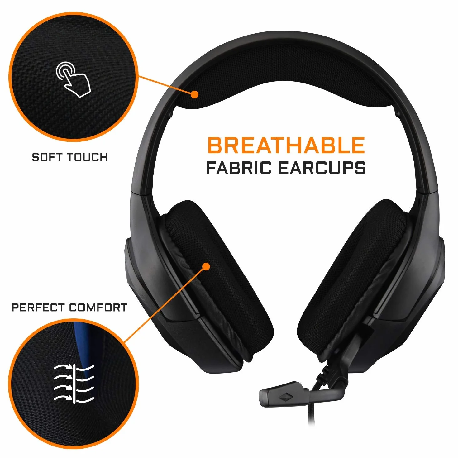 THE G-LAB KORP Cobalt Zestaw słuchawkowy dla graczy - Zestaw słuchawkowy stereo audio dla graczy, ultralekki, mocny bas - mikrofon 3,5 mm Jack dla PC PS4 PS5 Xbox One Switch Smartphone (czarny)