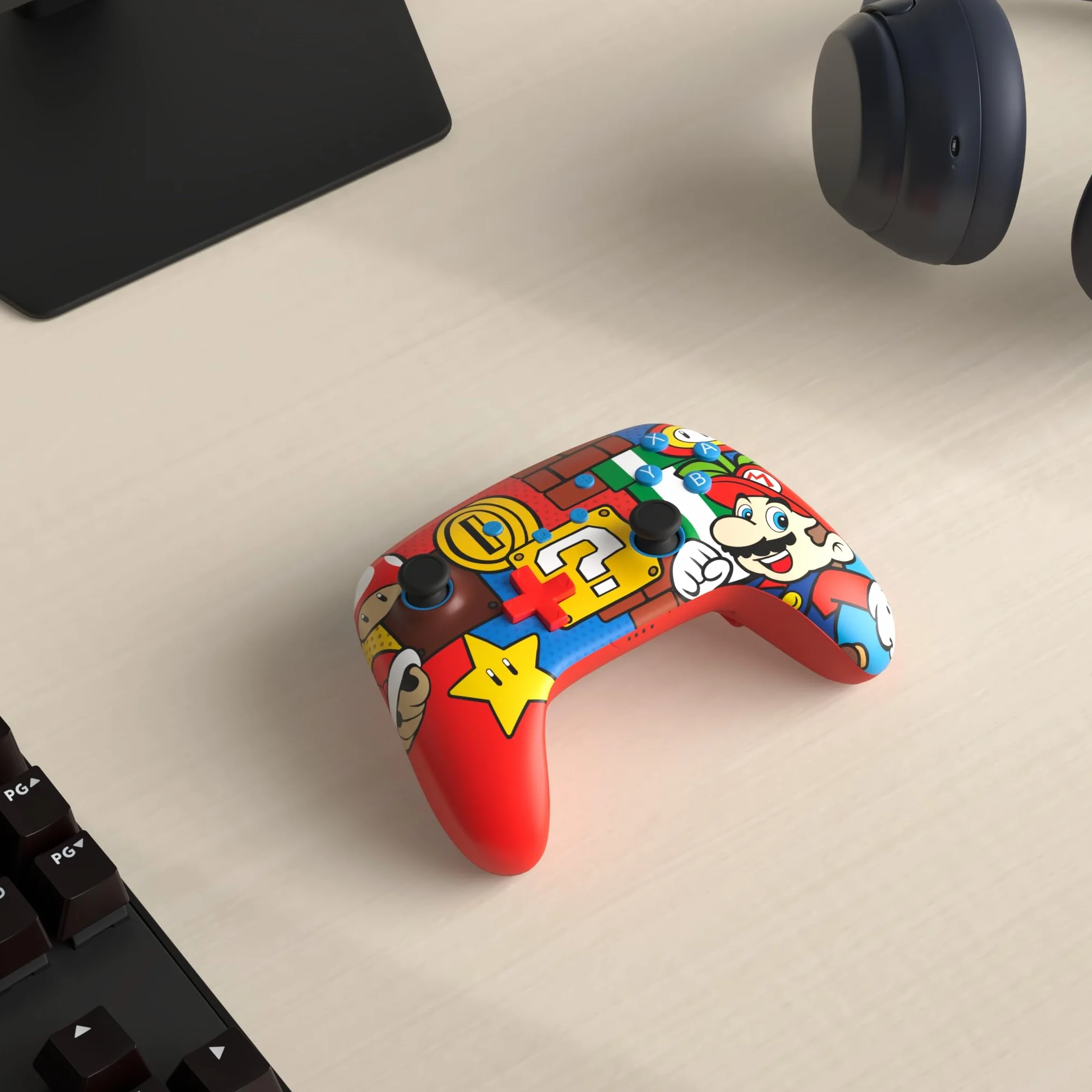 Ulepszony kontroler bezprzewodowy PowerA do konsoli Nintendo Switch – Mario Pop, Nintendo Switch Lite, gamepad, kontroler gier, kontroler Bluetooth, ekskluzywny Amazon