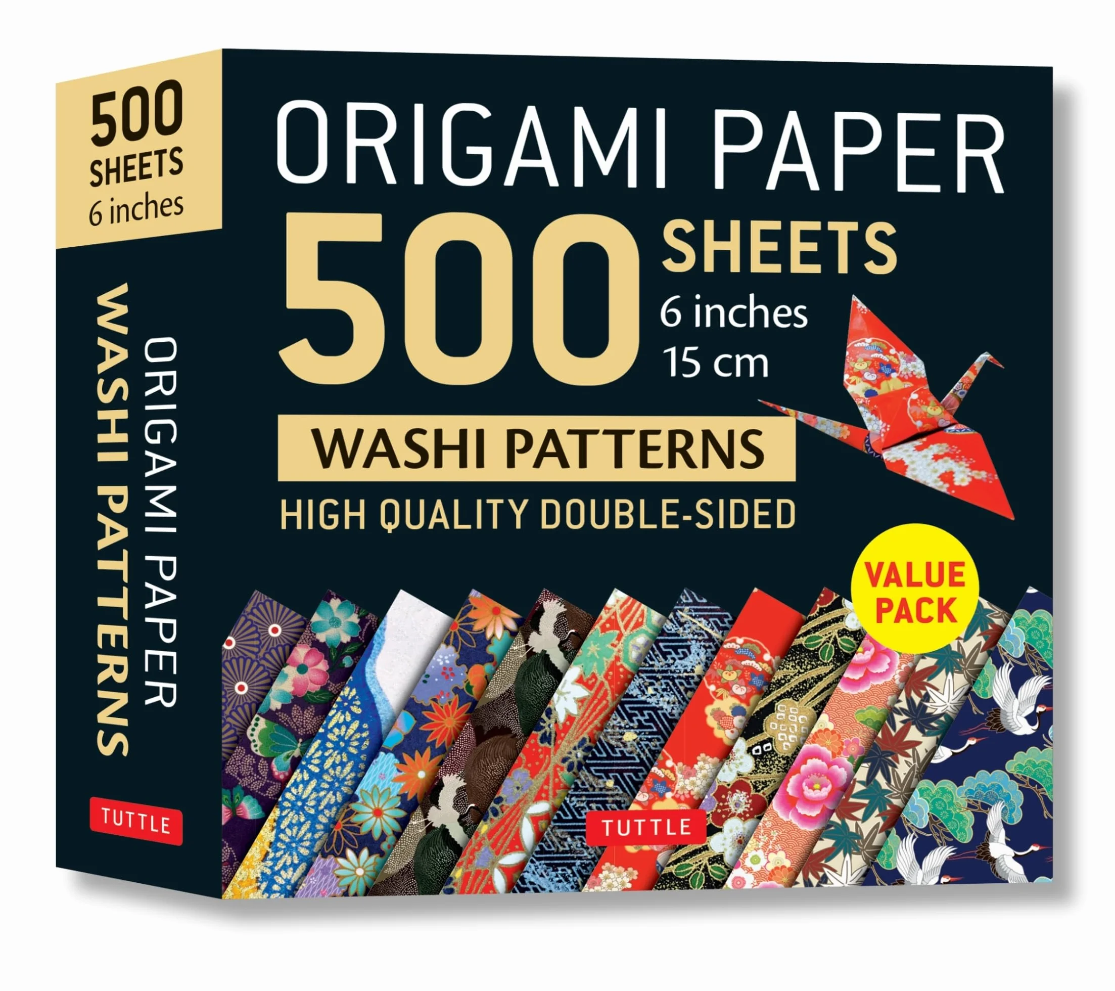 Origami Paper 500 Sheets Japanese Washi Patterns 6" (15 CM): Tuttle Origami Paper: High-Quality Double-Sided Origami Sheets Printed with 12 Different Designs (Instructions for 6 Projects Included)